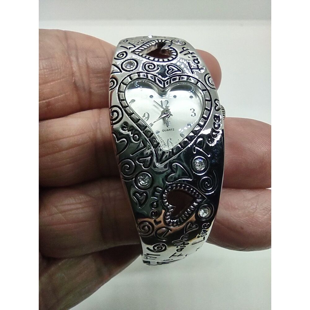 Inspirational and Love Bracelet Cuff Ladies Watch